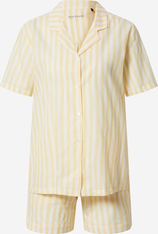 SCHIESSER Short Pajama Set 'Story' in Yellow: front