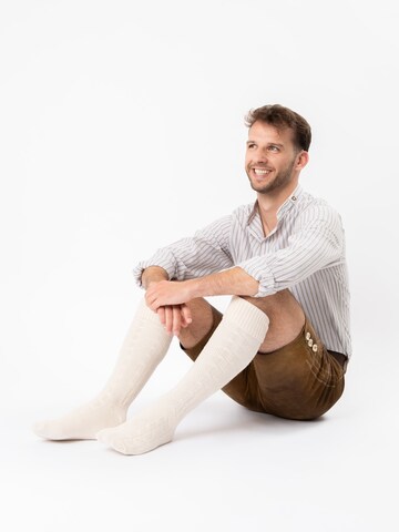 HerzSticht Trachtensocken 'Silberdistel'‌‌‌‌‌‌‌ in Beige
