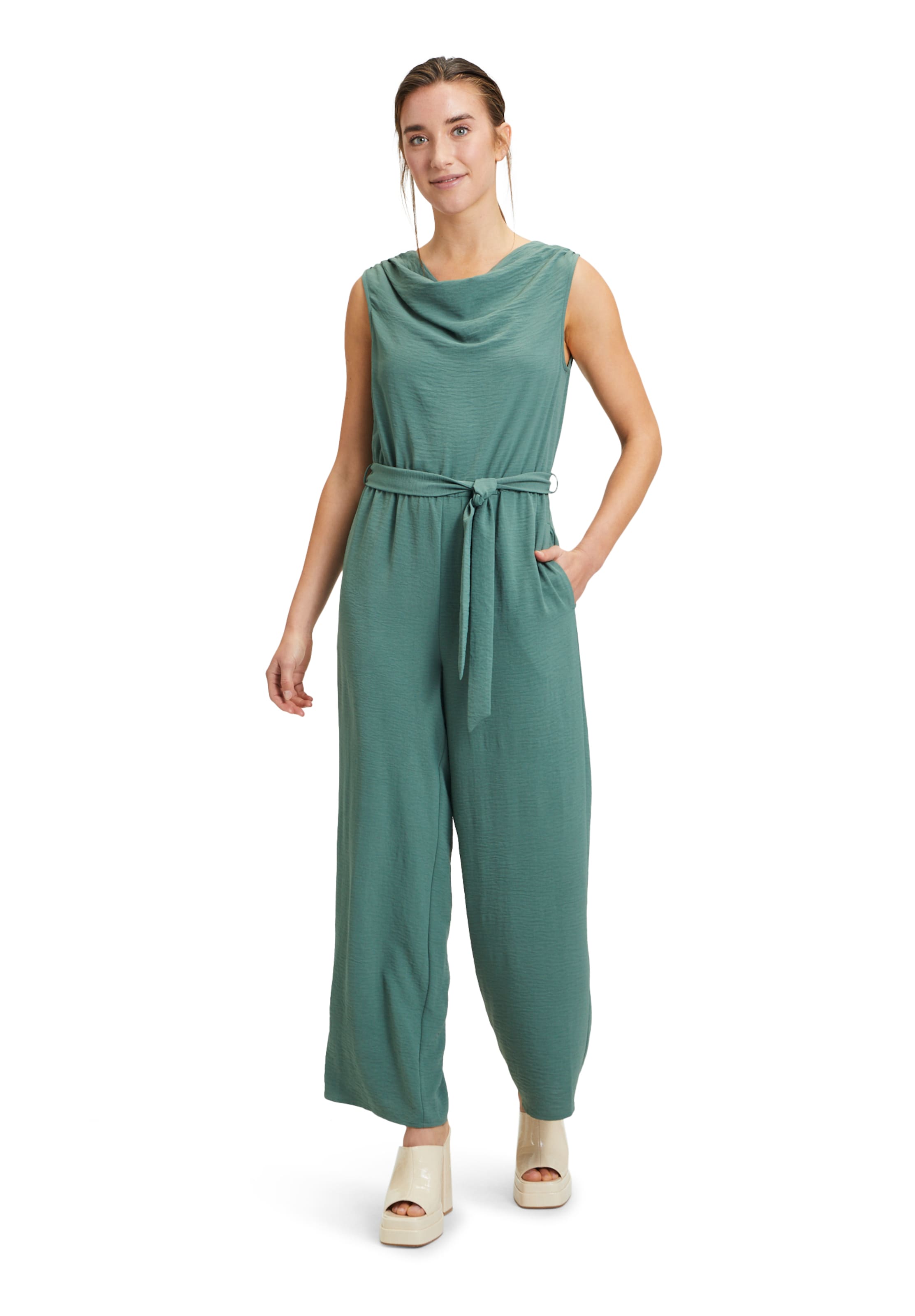 Cartoon Jumpsuit in Groen: voorkant