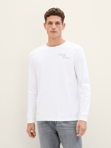 T-Shirt TOM TAILOR en blanc : devant