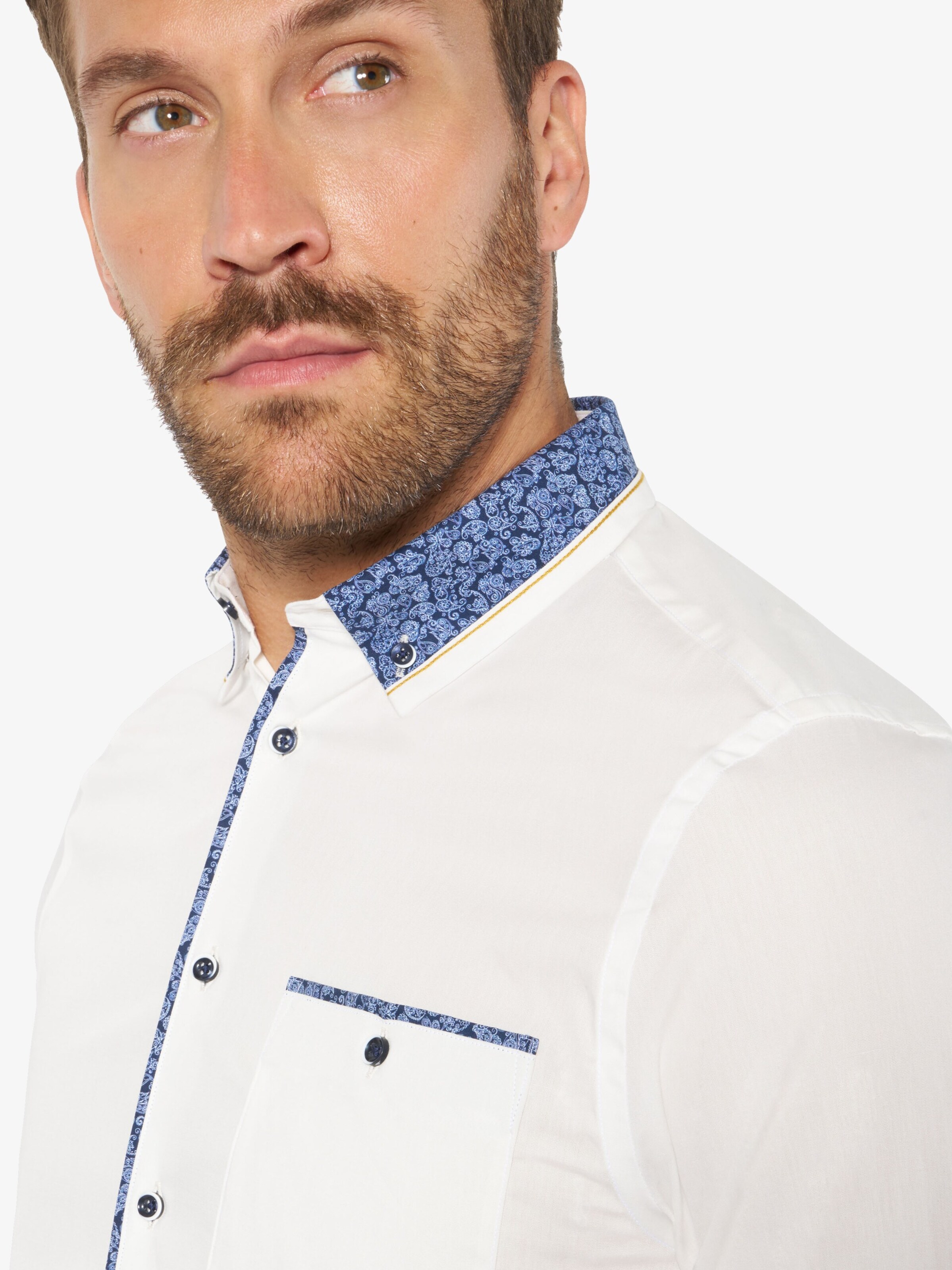 BABISTA Comfort fit Button Up Shirt 'Romantento' in White