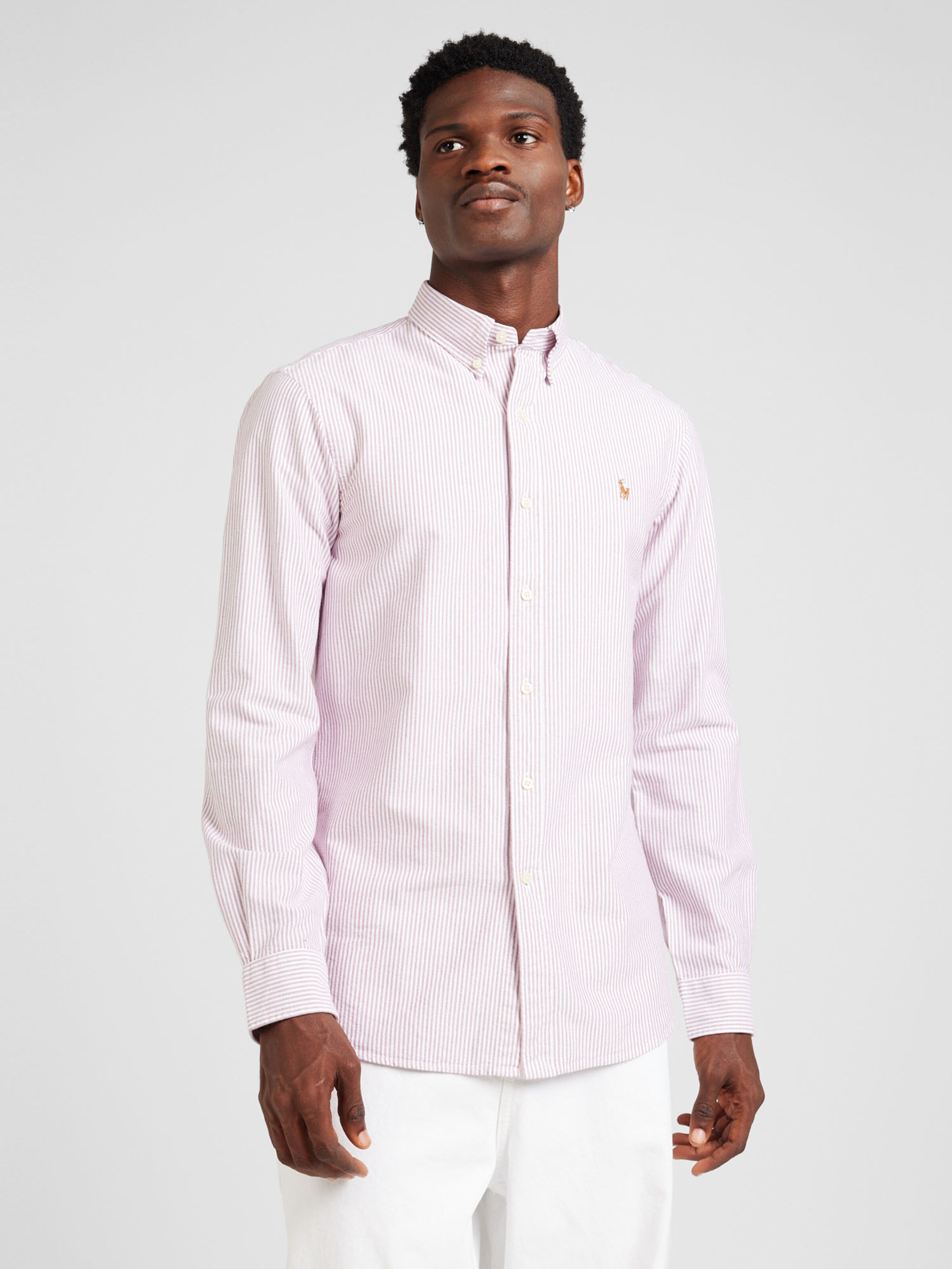 Polo Ralph Lauren Ajuste regular Camisa en Rojo Vino Blanco ABOUT YOU