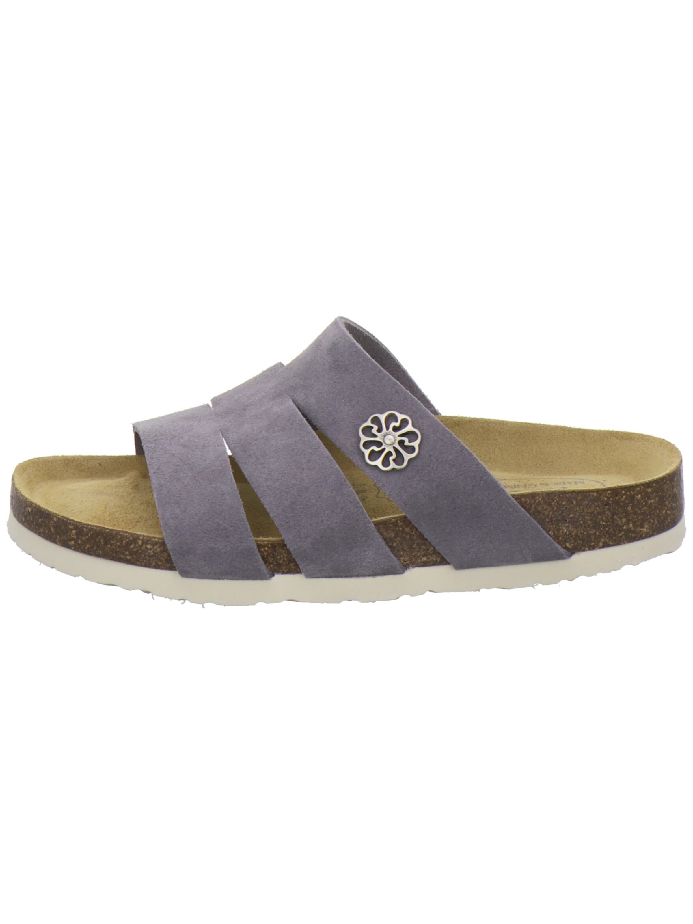 AFS-Schuhe - Zapatos abiertos 'Pantoletten Damen graphit Veloursleder' en gris