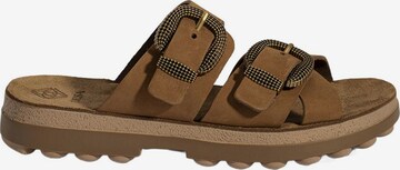 Desa Slipper 'DESA Damen-Keilsandalen aus Nubukleder mit Schnallendetail' in Brown: front