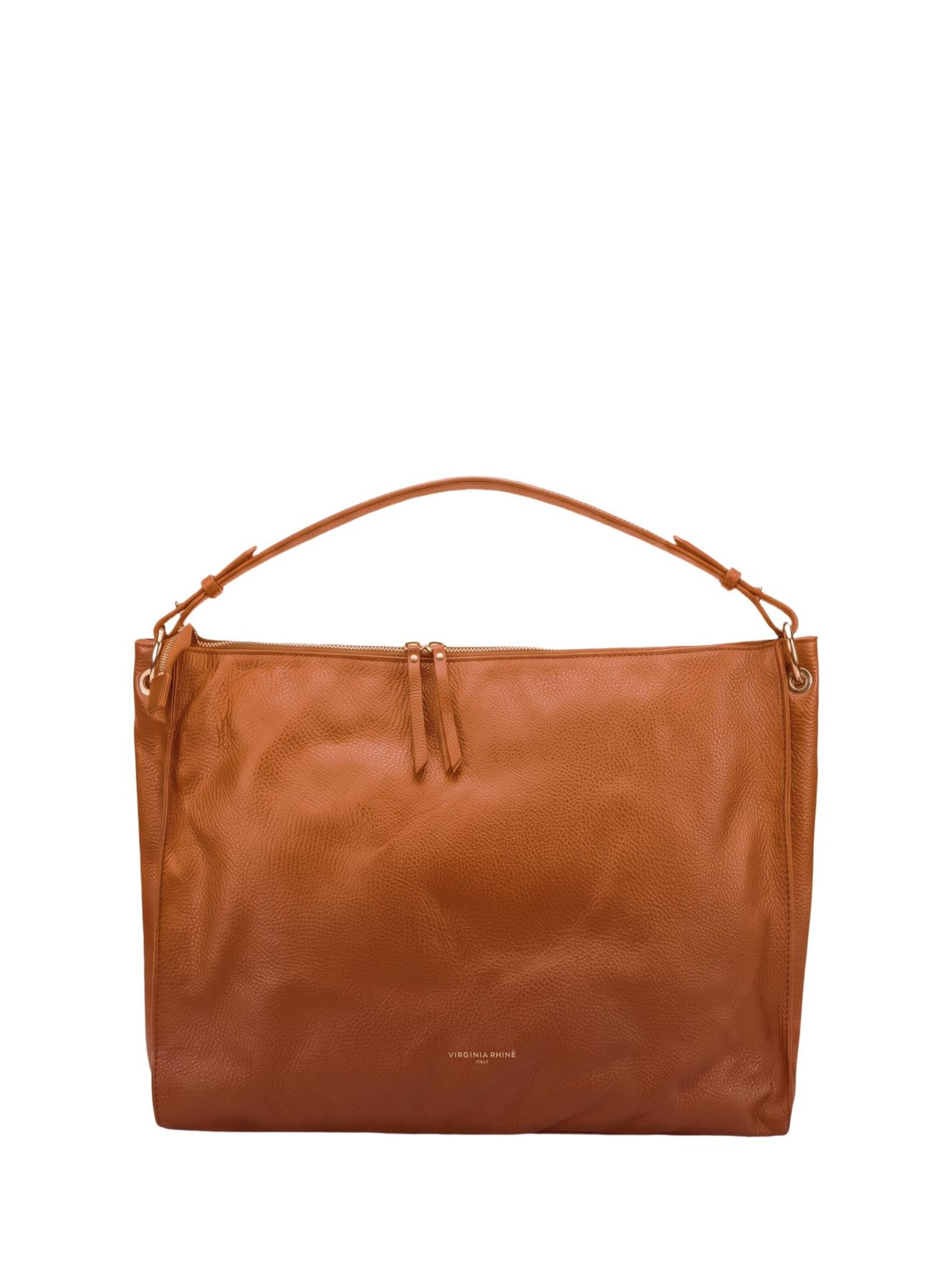 Borsa a spalla 'Borsa a Spalla Pelle Genuina Virginia Rhinè 40x33 cm' di Virginia Rhinè in marrone: frontale