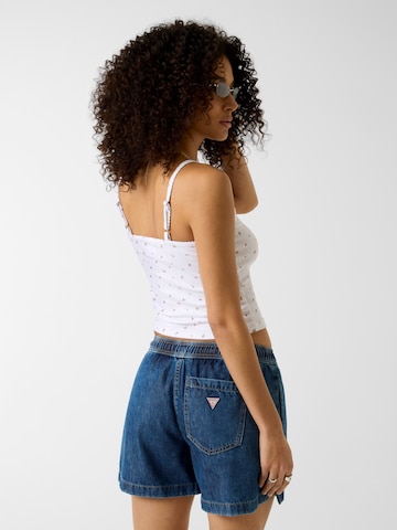 GUESS JEANS Топ 'POINTELLE' в Белый