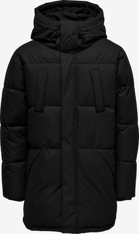 Only & Sons Winter Jacket 'MATHEO' in Black: front