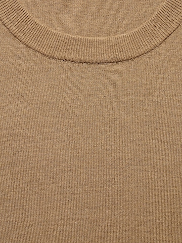 MANGO MAN Sweter 'LINO' w kolorze brązowy