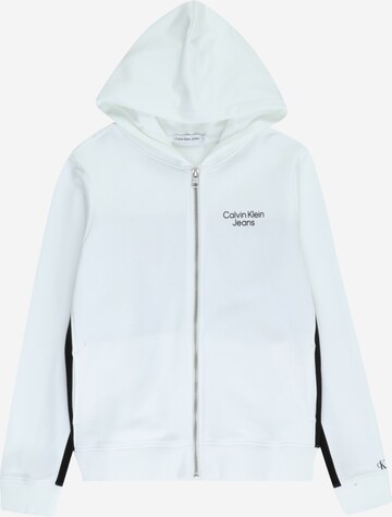 Calvin Klein Jeans Sweatjacka i vit: framsida