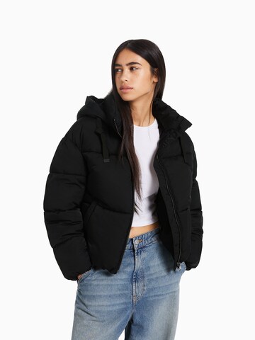 Bershka Between-Season Jacket in Black: front