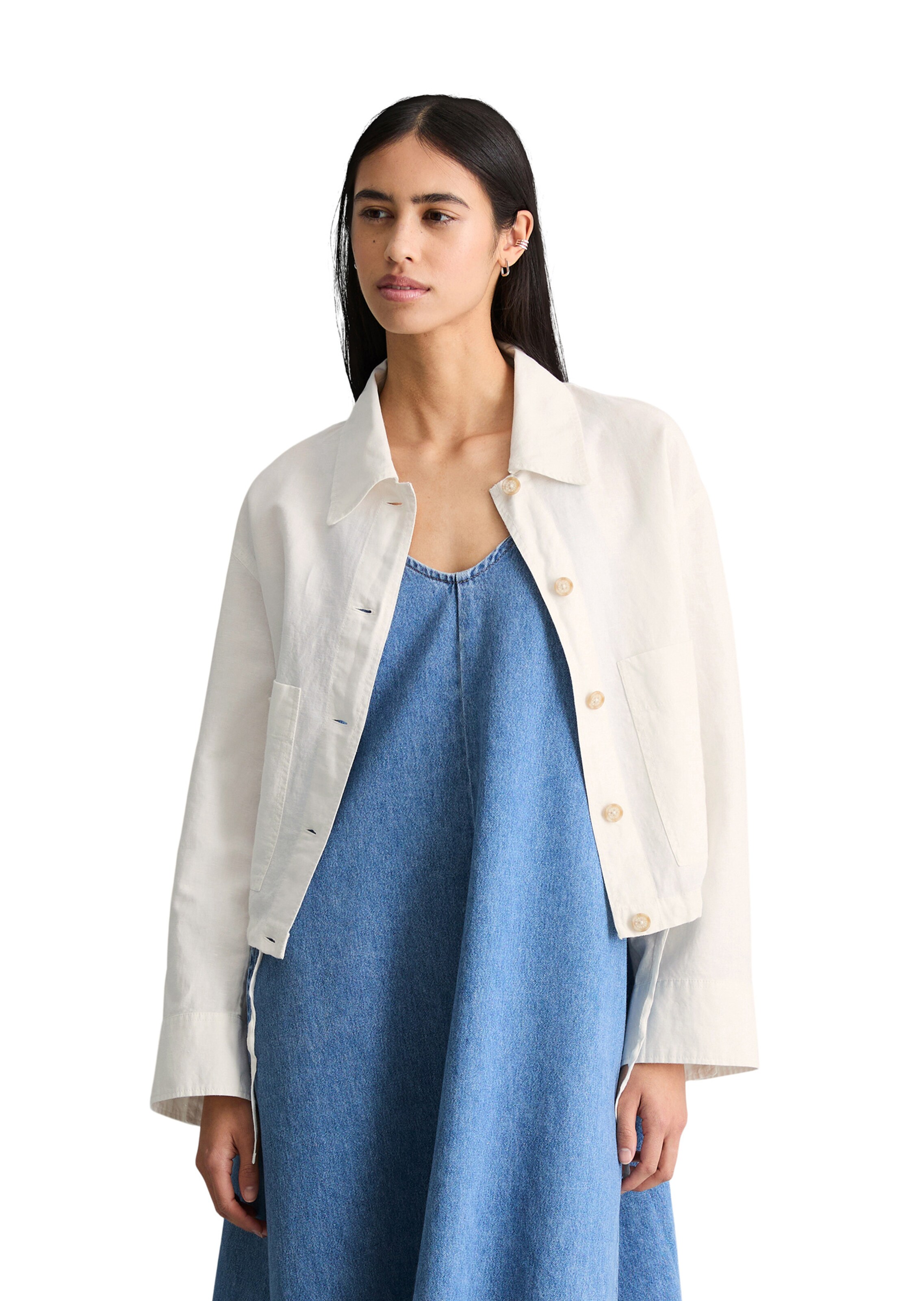 Marc O'Polo DENIM Between-season jacket in White: front