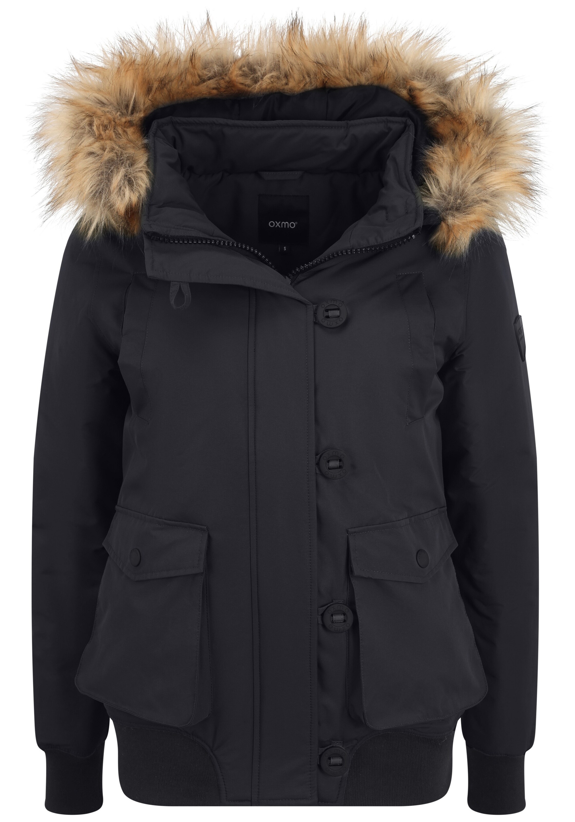 Oxmo Winterjacke 'Acila' in Schwarz: Vorderseite