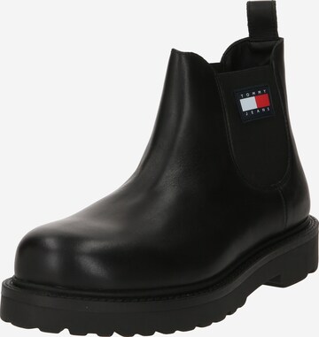 Tommy Jeans Chelsea Boots in Black: front