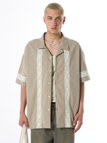 VAMOS CLO Comfort fit Overhemd 'Stockton' in Beige: voorkant