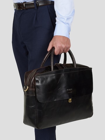 Howard London - Bolsa para portátil 'Laptop Bag Charlie Dark Brown' en marrón: frente