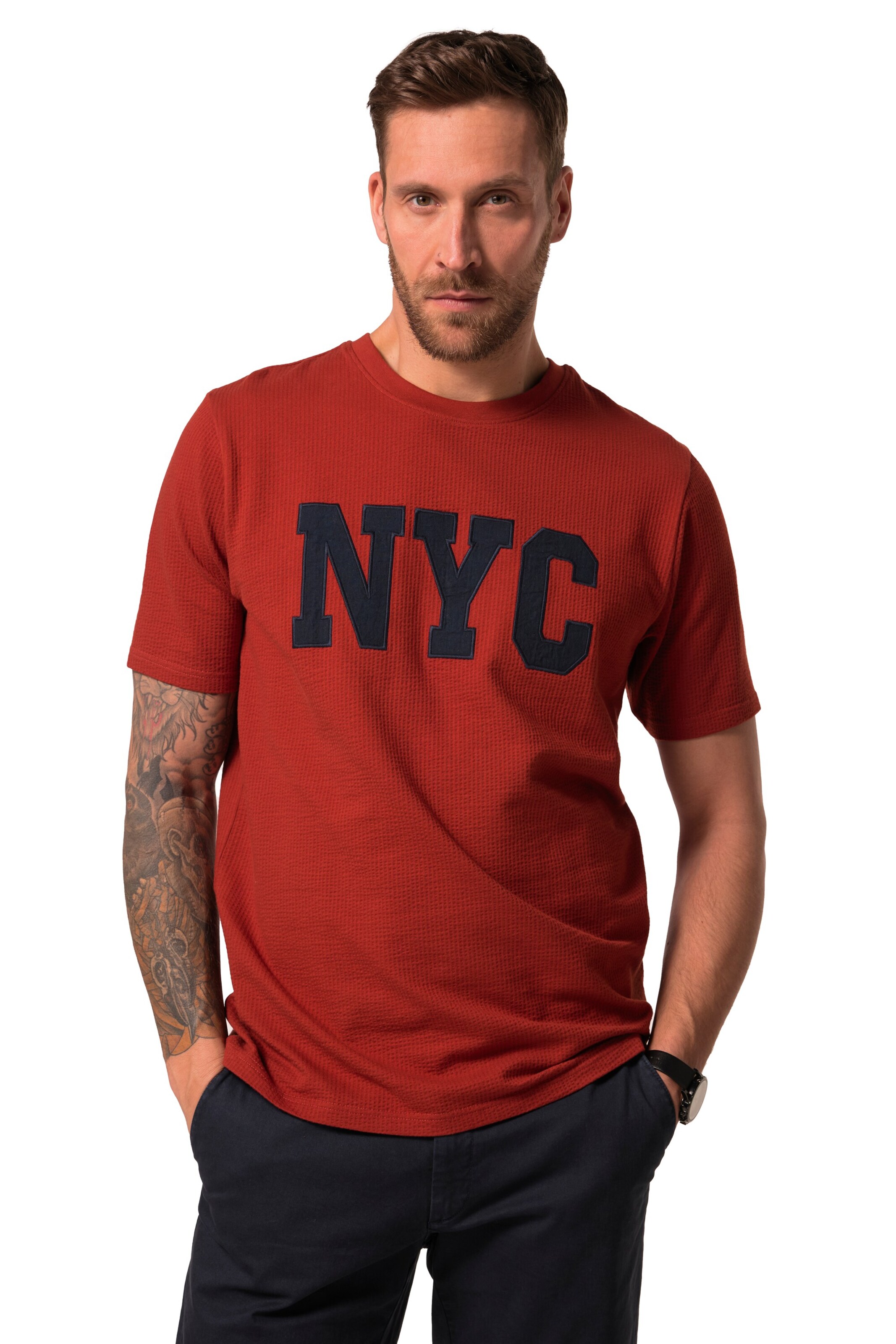 JP1880 Shirt in Rood: voorkant