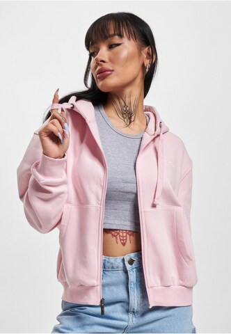 Karl Kani Zip-Up Hoodie 'Essential' in Pink