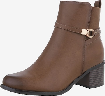 Ital-Design Ankle Boots in Brown: front