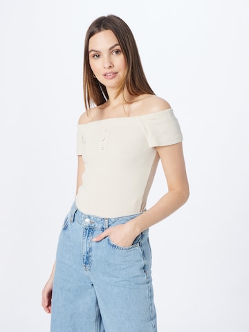 Trendyol Shirt bodysuit in Beige: front