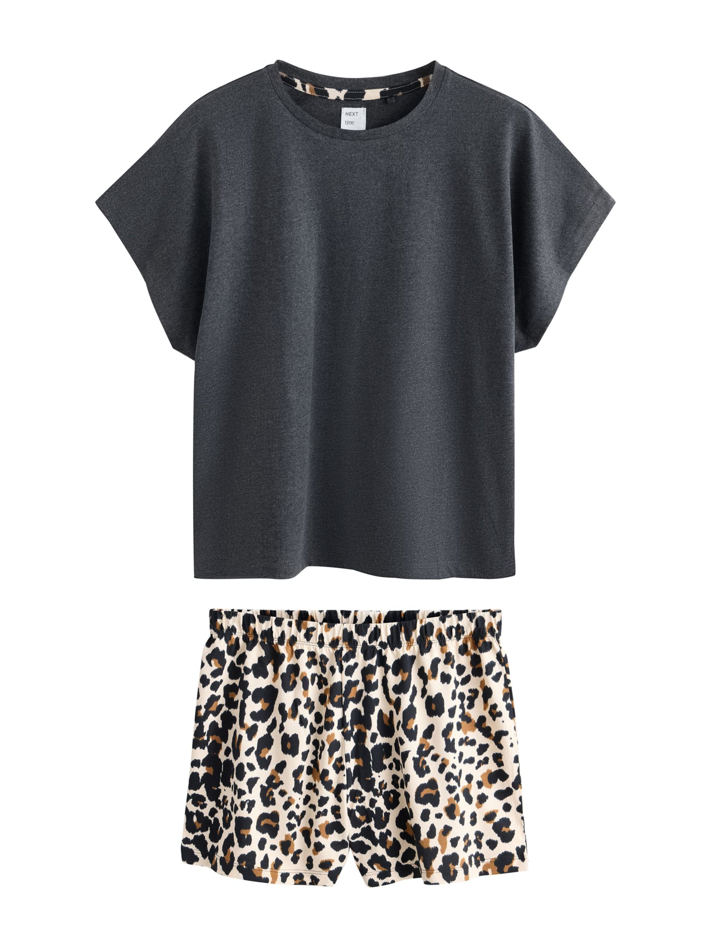 Next Short Pajama Set in Grey: front
