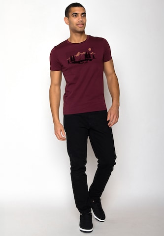 GREENBOMB Shirt 'Bike Mountain Pines' in Rood