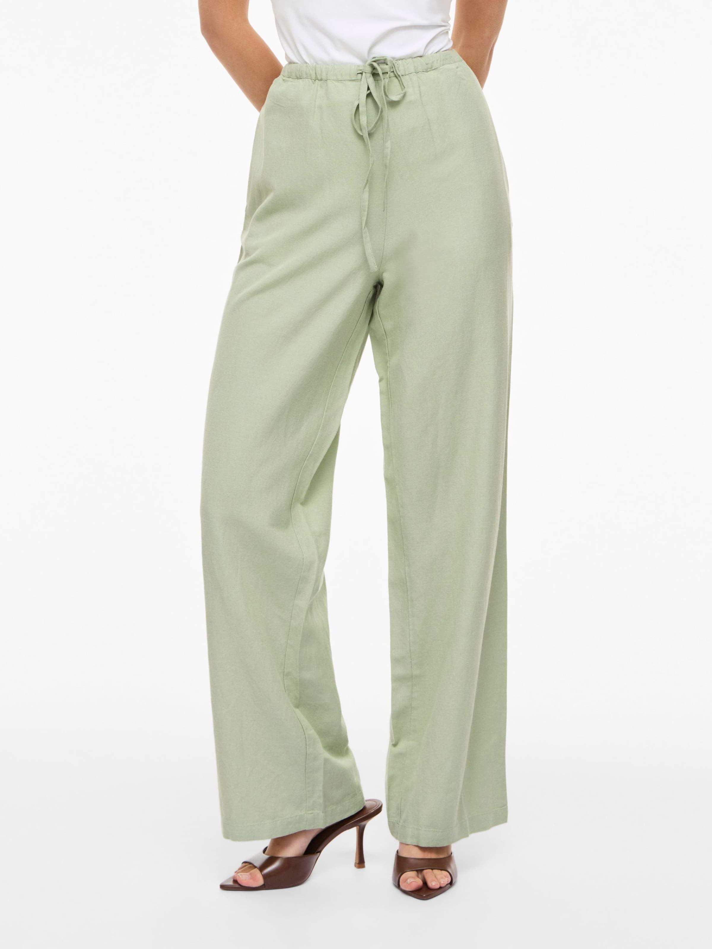 VILA Wide leg Pants in Green: front