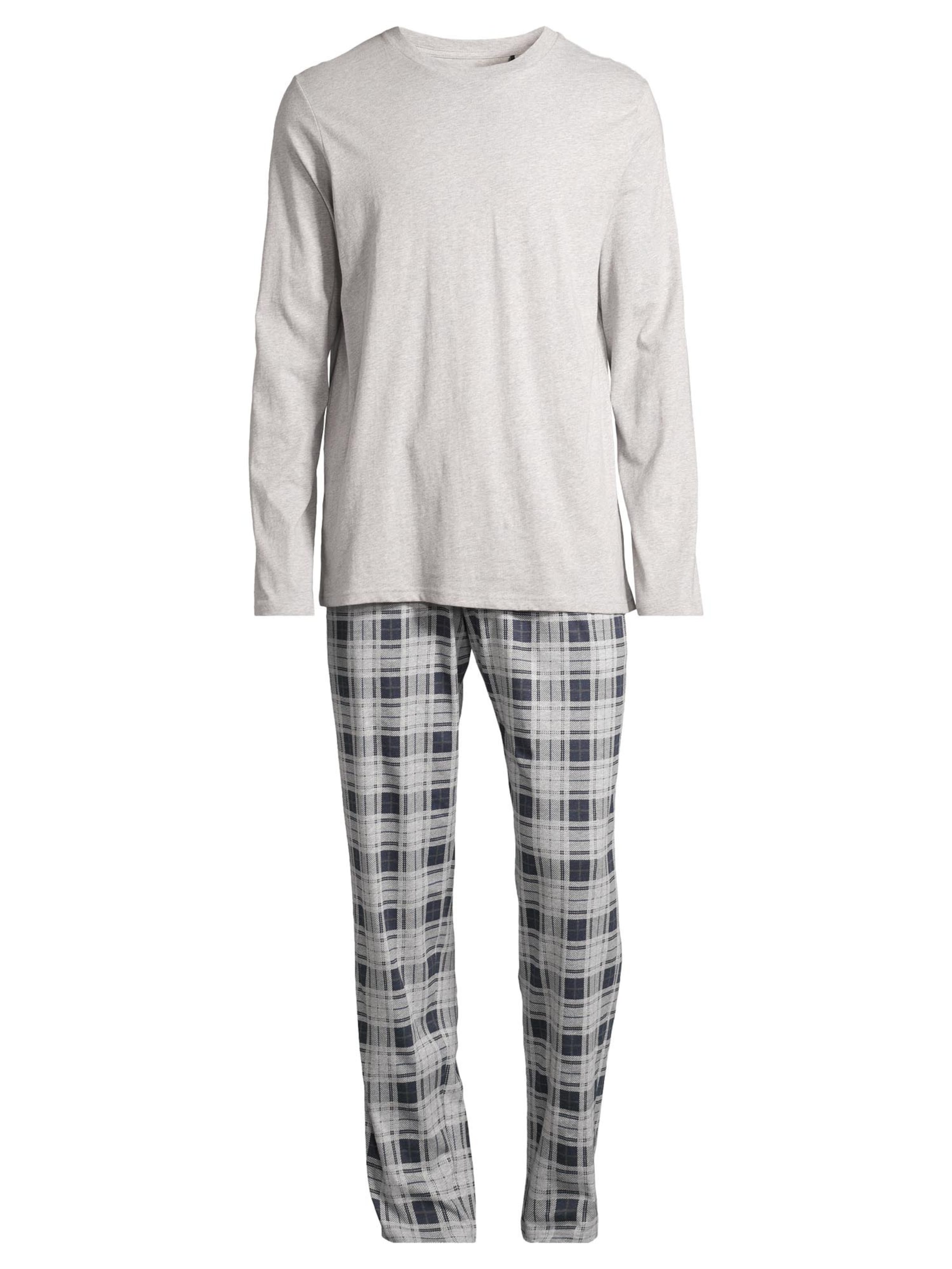 SCHIESSER Pyjama lang 'Night & Home' in Grijs: voorkant