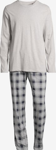 SCHIESSER Pyjama lang 'Night & Home' in Grijs: voorkant