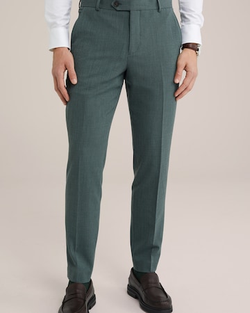 Coupe slim Pantalon à plis WE Fashion en vert : devant