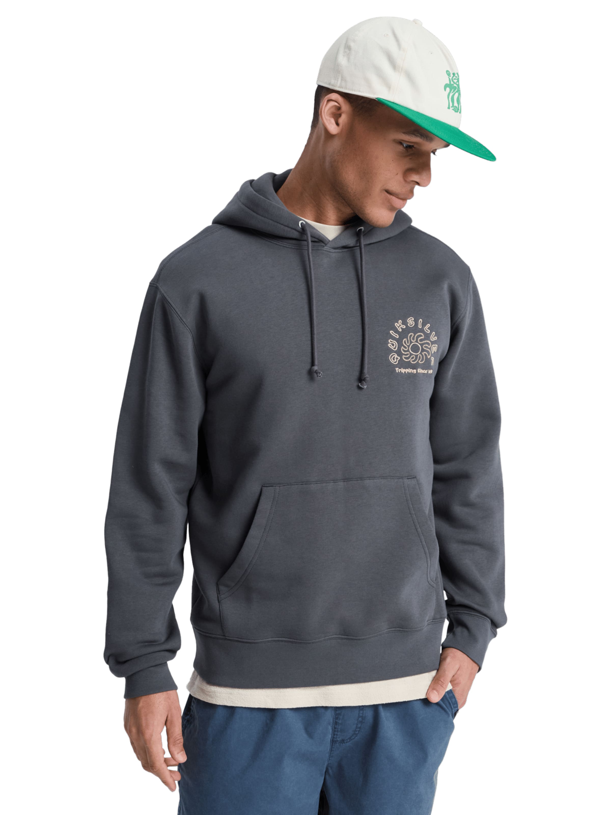 QUIKSILVER Sport sweatshirt 'Salt Water' i grå: framsida