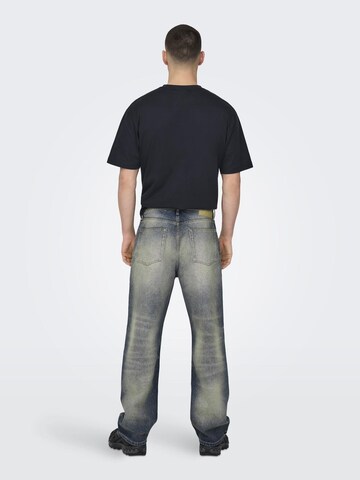Only & Sons Wide leg Jeans 'FADE' in Blauw