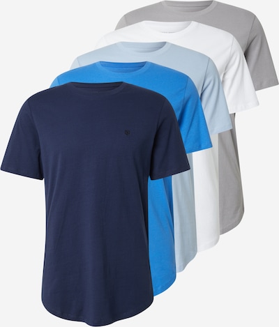 L dydžio Marškinėliai 'JPRBLABrody' iš Jack & Jones Premium, spalva – tamsiai mėlyna jūros spalva / azuro spalva / pilka / balta, Prekių apžvalga