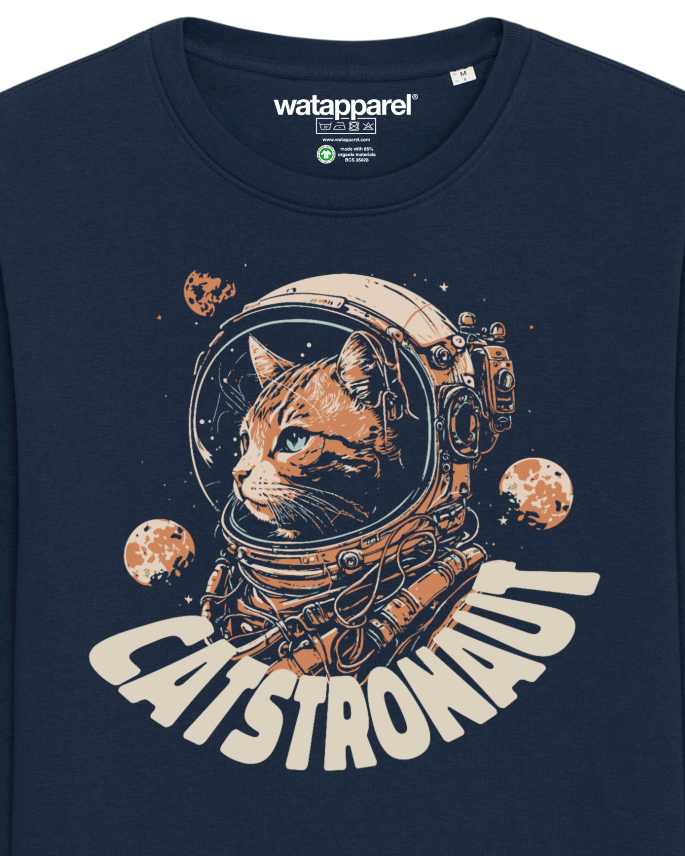 Watapparel Sweatshirt 'Catstronaut' in Blauw