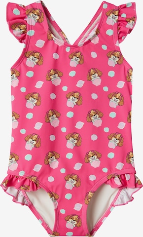 Maillot de bain 'NMFMARIA PAWPATROL' NAME IT en rose : devant