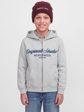 Jack & Jones Junior - Sudadera con cremallera 'JORNorrebro' en gris: frente