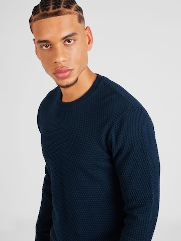 KnowledgeCotton Apparel Pullover 'Vagn' (GOTS) in Blau