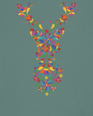 Maglietta ' Floral Deer ' di Watapparel in verde