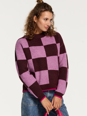 Shiwi Sweater 'Helsinki Check' in Purple: front