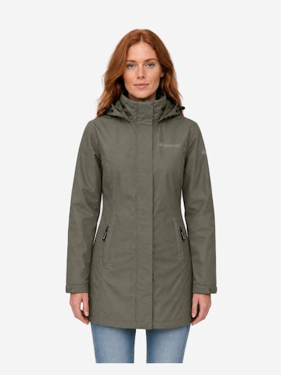 deproc Winterjacke 'Outdoorparka LAVAL LONG Damen Outdoorjacke, Regenjacke' in S in oliv, Produktansicht
