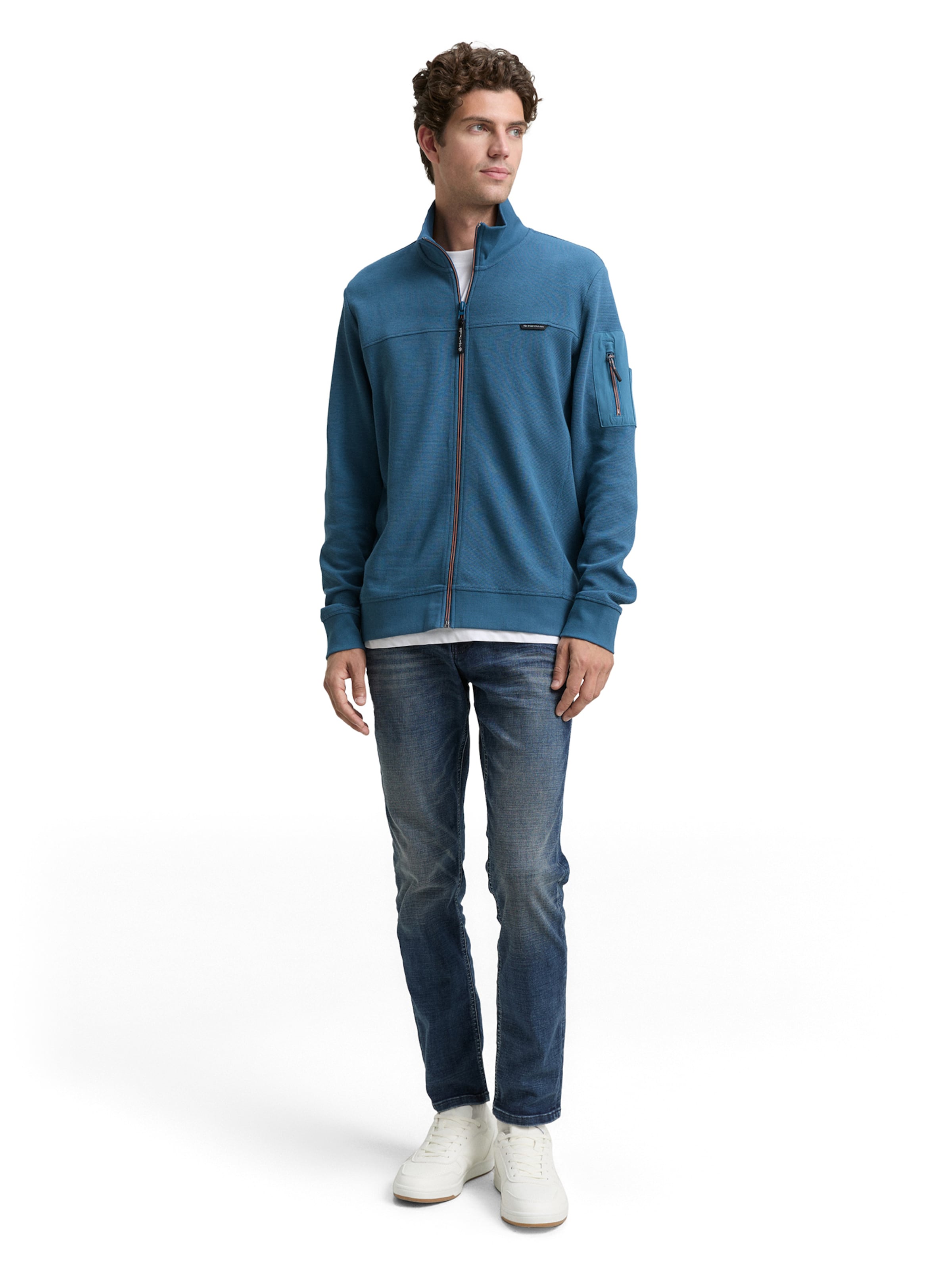 TOM TAILOR Sweatjacke in Blau