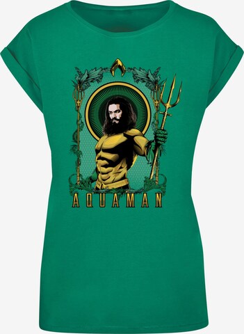 ABSOLUTE CULT Shirt 'Aquaman - Trident' in Green: front