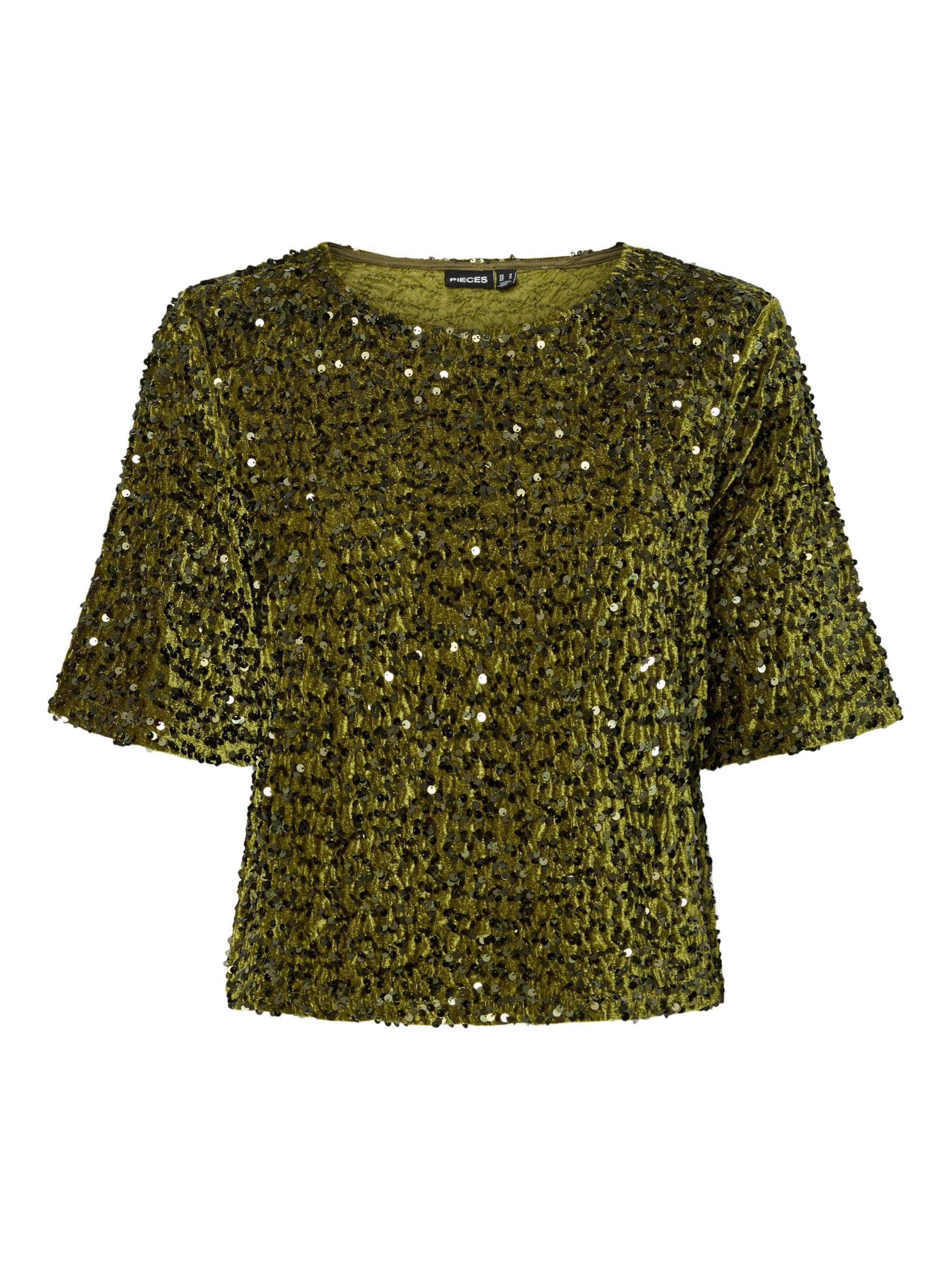 PIECES Bluse 'PCKam' i grøn: forside