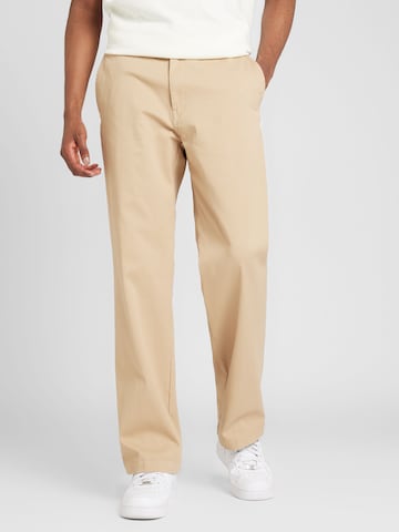 Regular Pantalon chino 'Dino' HUGO Blue en beige : devant