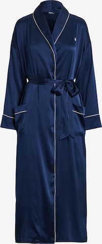 Peignoir court ' Heritage Silk ' Polo Ralph Lauren en bleu : devant