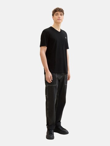 TOM TAILOR DENIM T-Shirt in Schwarz