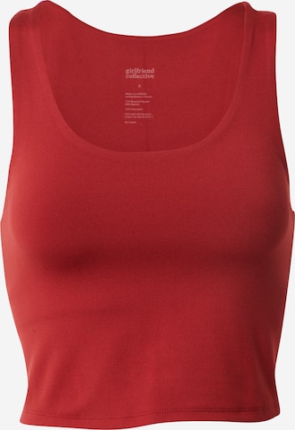 Top sportivo 'LUXE' di Girlfriend Collective in rosso: frontale