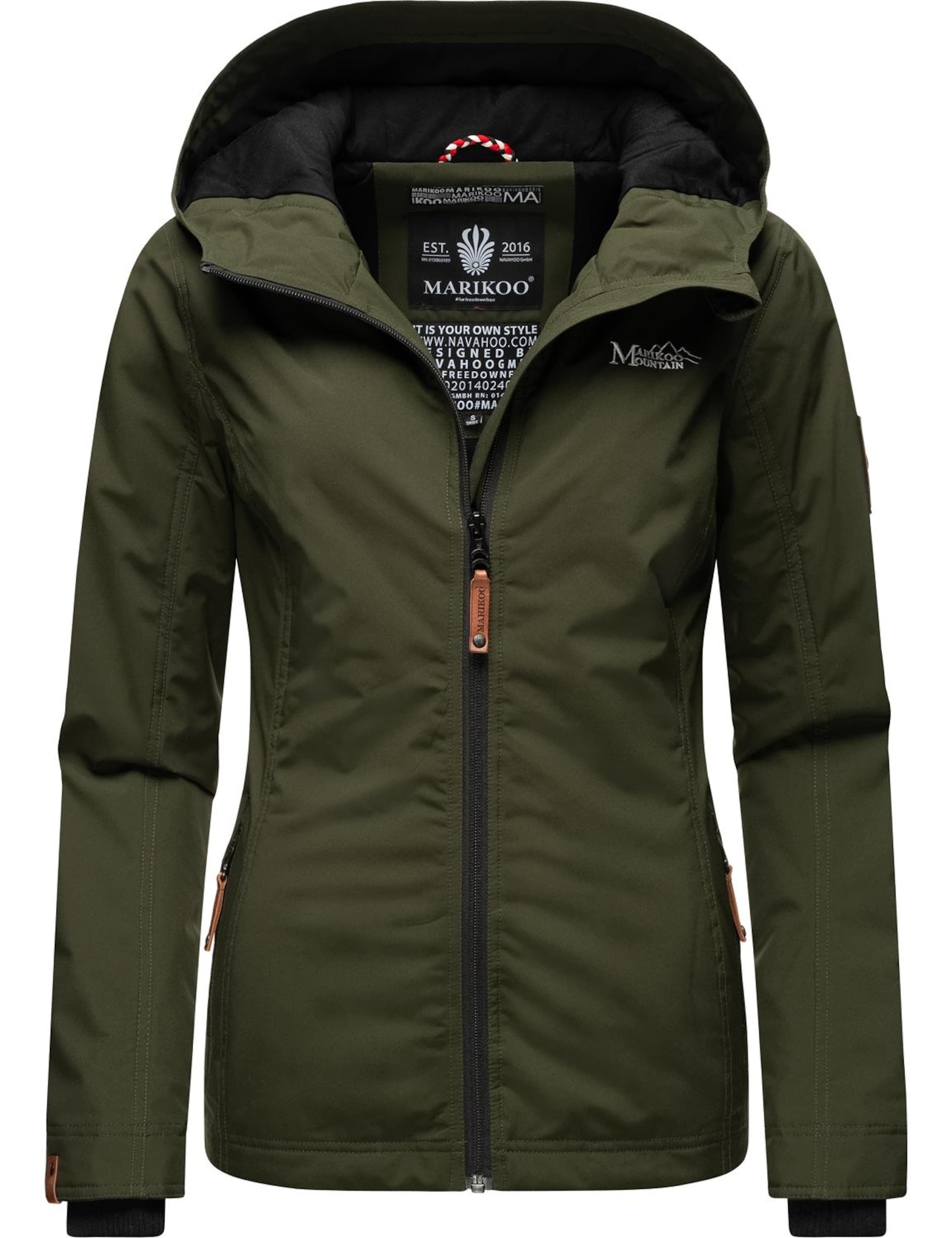 MARIKOO Демисезонная куртка 'Brombeere' в Зеленый: спереди