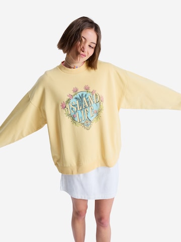 ROXY Sweatshirt 'Lineup' in Gelb: Vorderseite