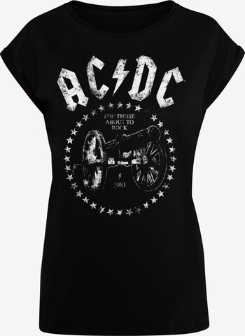 F4NT4STIC Shirt 'ACDC We Salute You Cannon ' in Schwarz: predná strana