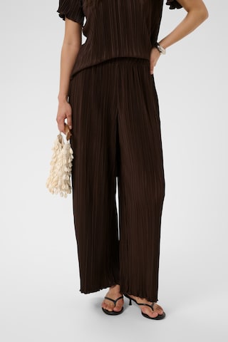 Wide Leg Pantalon 'KAInes' Kaffe en marron : devant